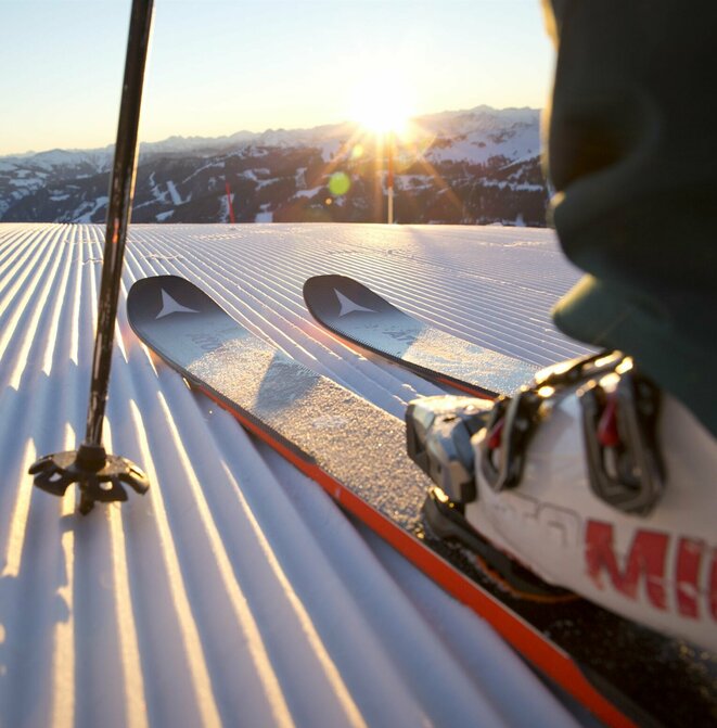 Nahaufnahme Skifahrer